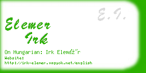 elemer irk business card